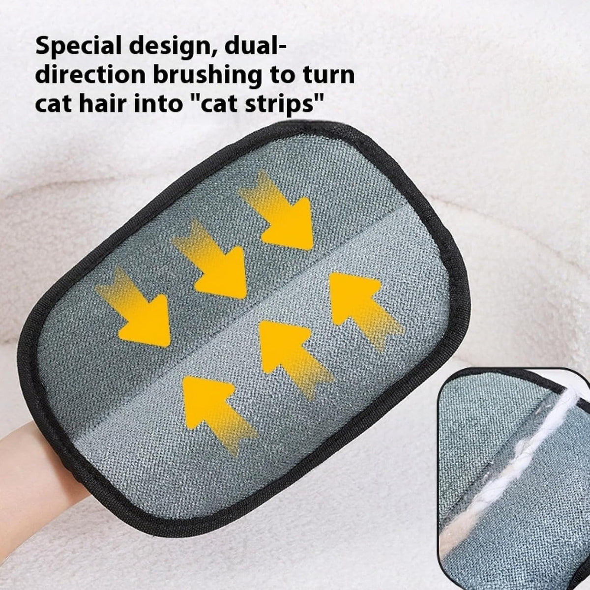 Rainsleep Pet Hair Remover Gloves, Dog Grooming Glove for Shedding, Reusable Deshedding Gloves with Built-in Bath Brush and Flea Comb, for Furniture, Car, Couch, Clothes