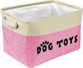 PET ARTIST Dog Toy Basket, Large Collapsible, Pink, M: 15"x11"x9"