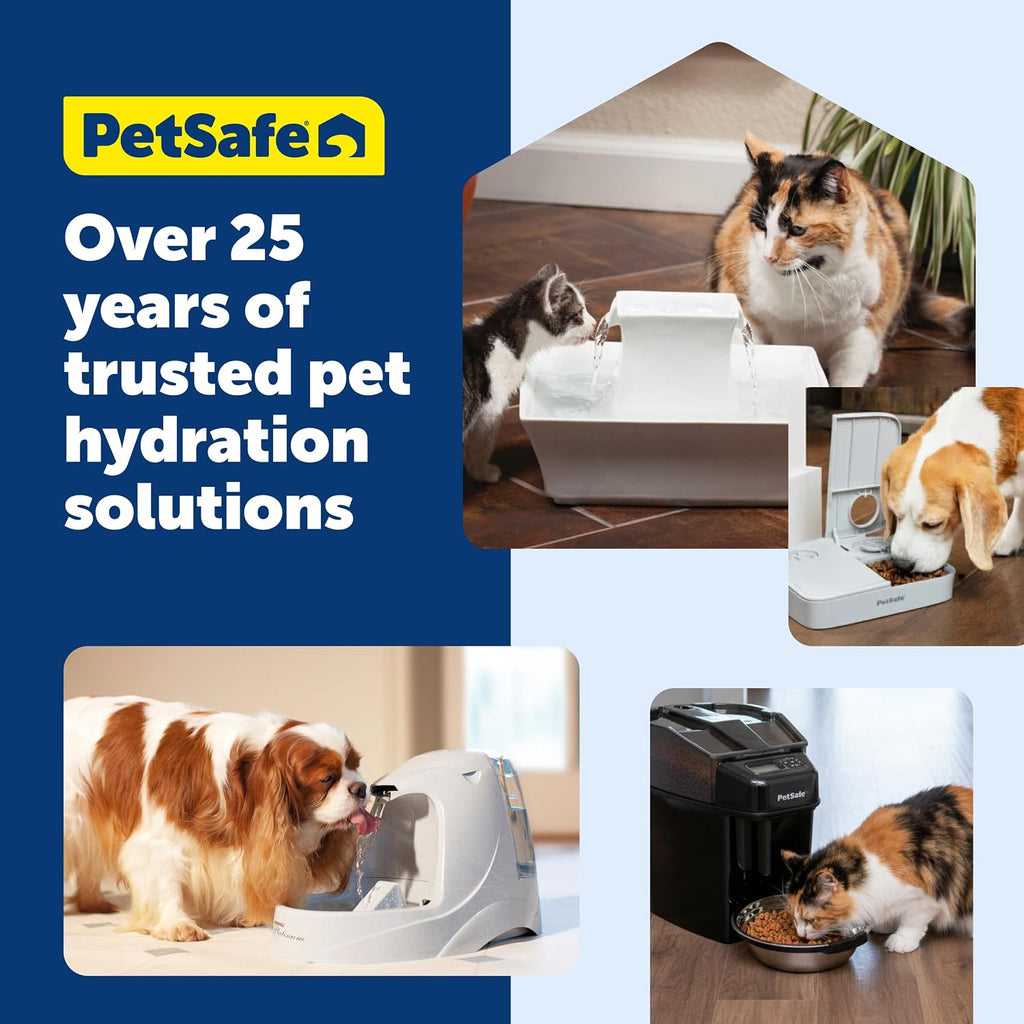 Seaside Stainless Cat & Dog Fountain with 4-Pack of Carbon Filters