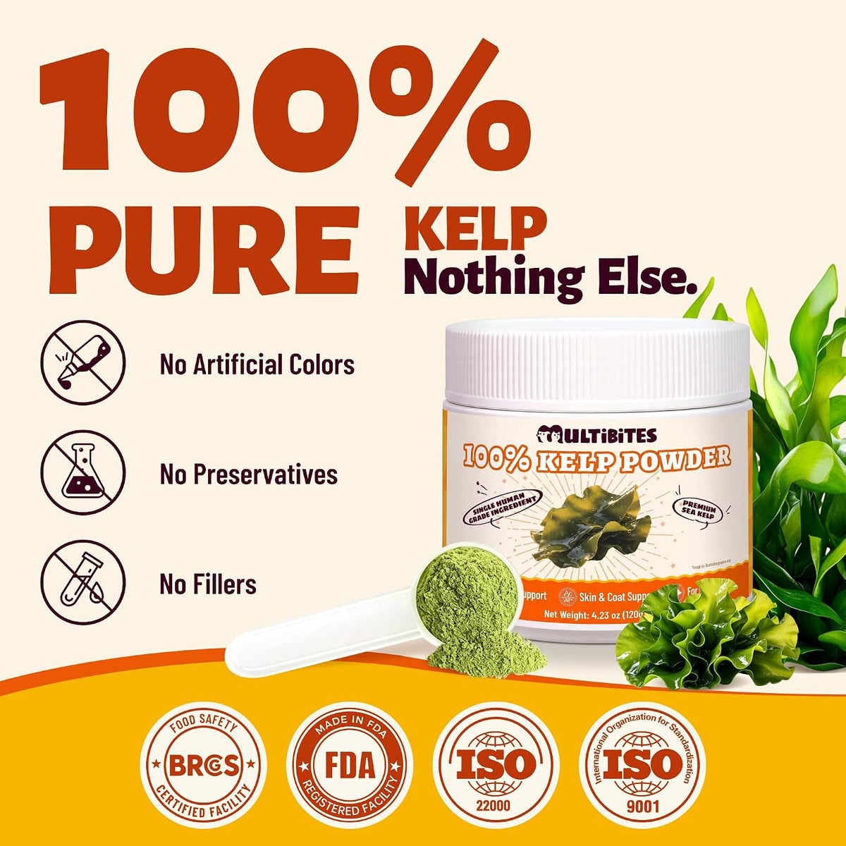 100% Kelp Powder for Dogs & Cats - Nutrition Supplement 4.23oz