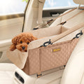 QUMY Middle Center Console Dog Car Seats for Small Dogs Up to 11lbs, Khaki