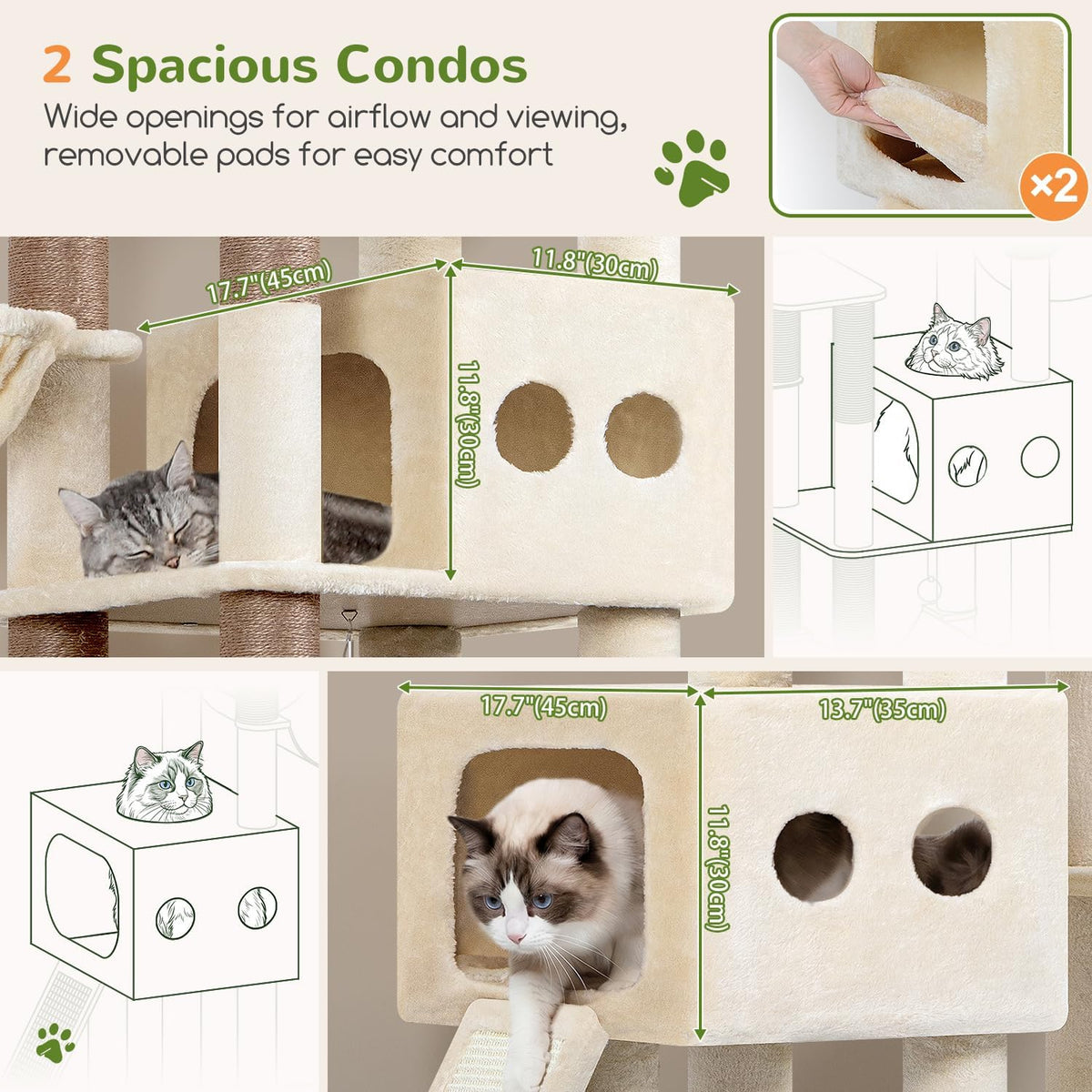Globlazer 81in Tall Cat Tower for Large Adult Cats, S81G Pro Max, Beige