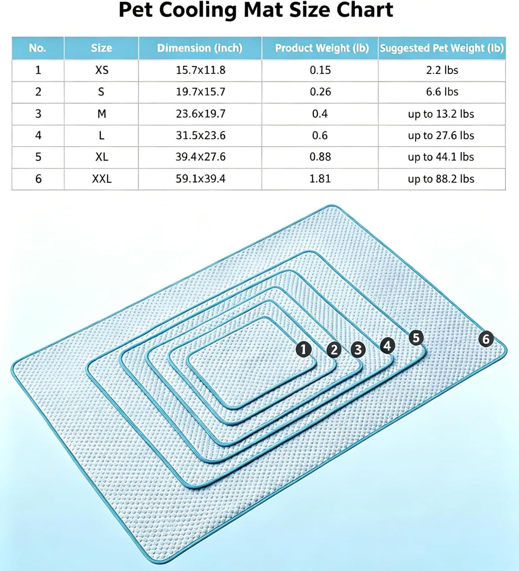 Pet Cooling Mat for Dogs Cats, Pet Mat Cooling Pad for Indoor Outdoor Car