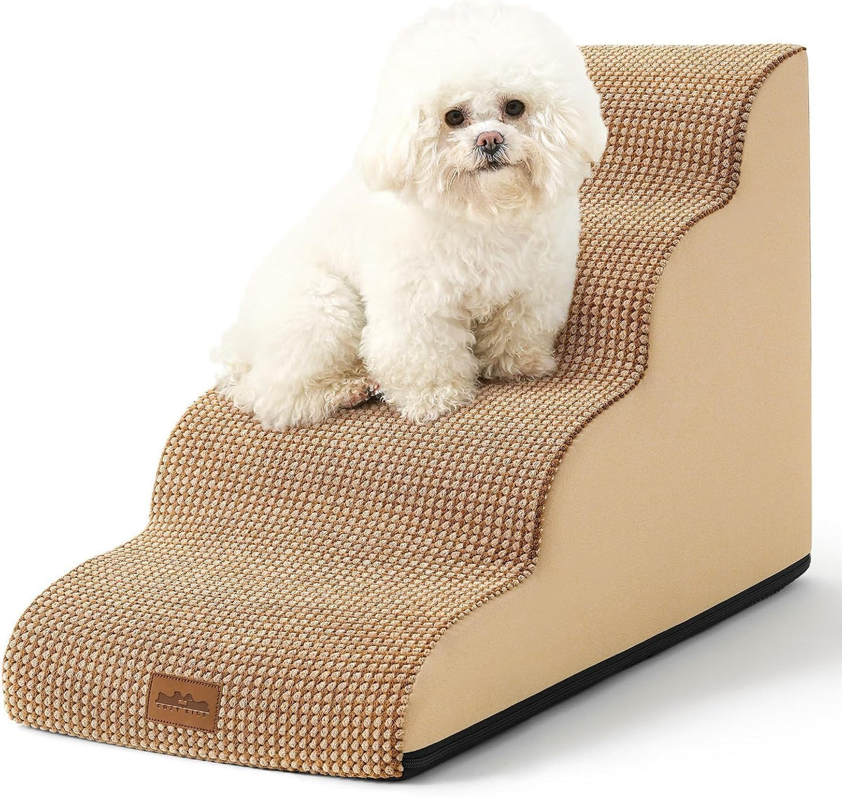 COZY KISS Dog Stairs for Small Dog 19.7" H, 4 Step Pet Ramp for Bed