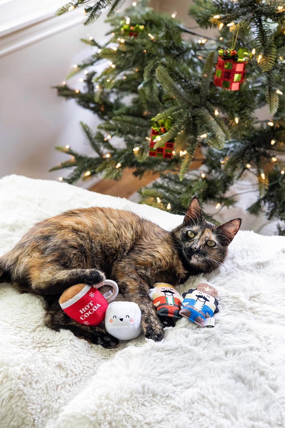Pearhead Holiday Nutcrackers Cat Toy Set, Christmas Pet Owner Gift