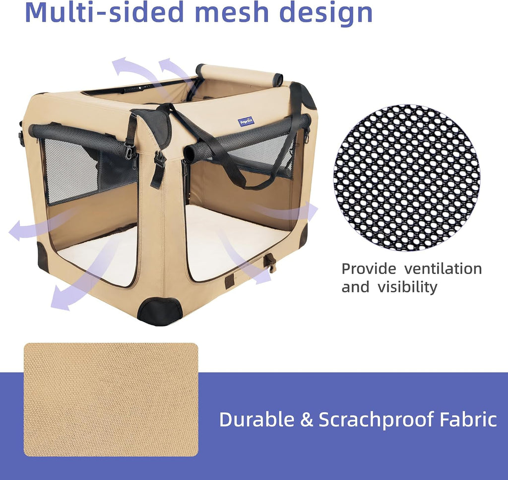 Petprsco Collapsible Dog Crate, 40 inch Portable Dog Crates for Large Dogs
