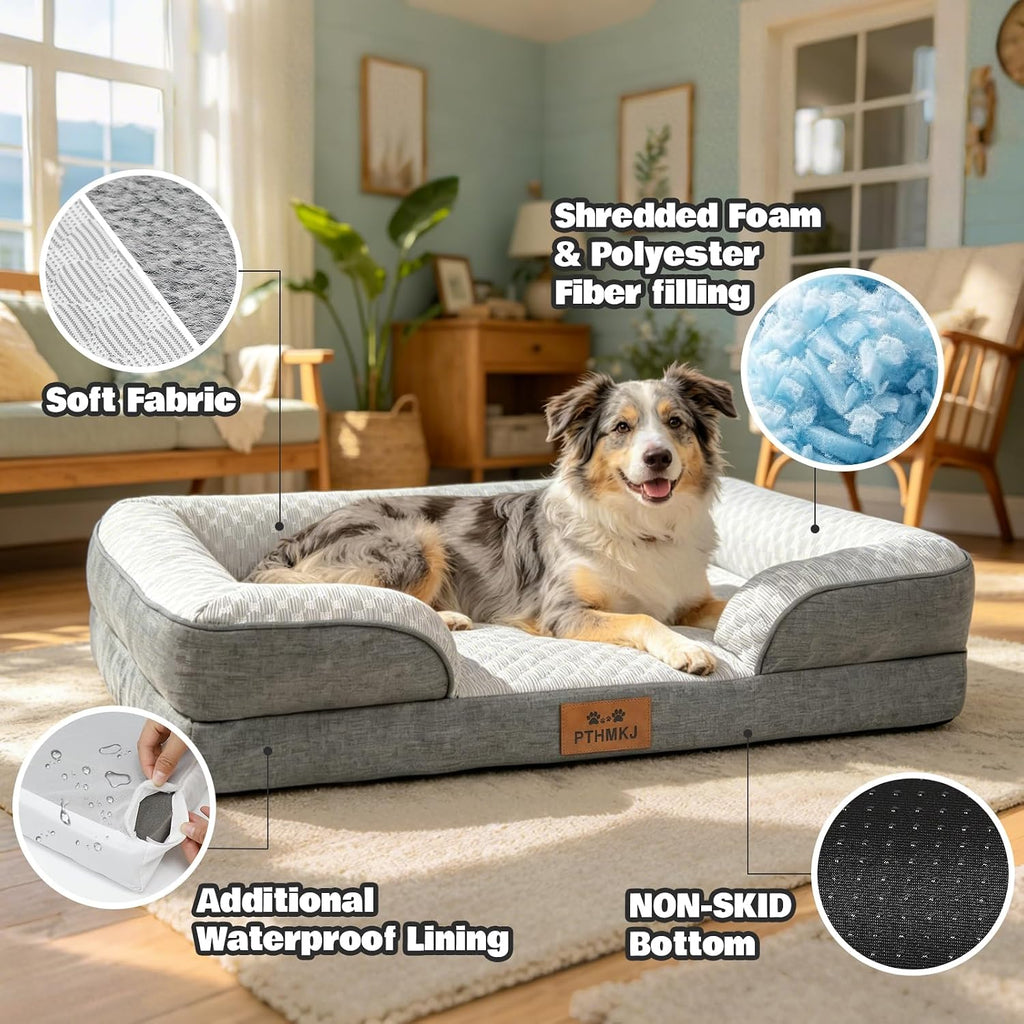 Orthopedic Dog Beds Large Sized Dog, 2-Pack Washable Covers, 36" L