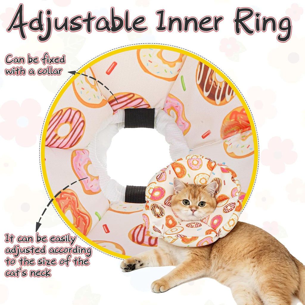 EXPAWLORER Cat Cone Collar Soft,Adjustable Waterproof Flower Style Neck