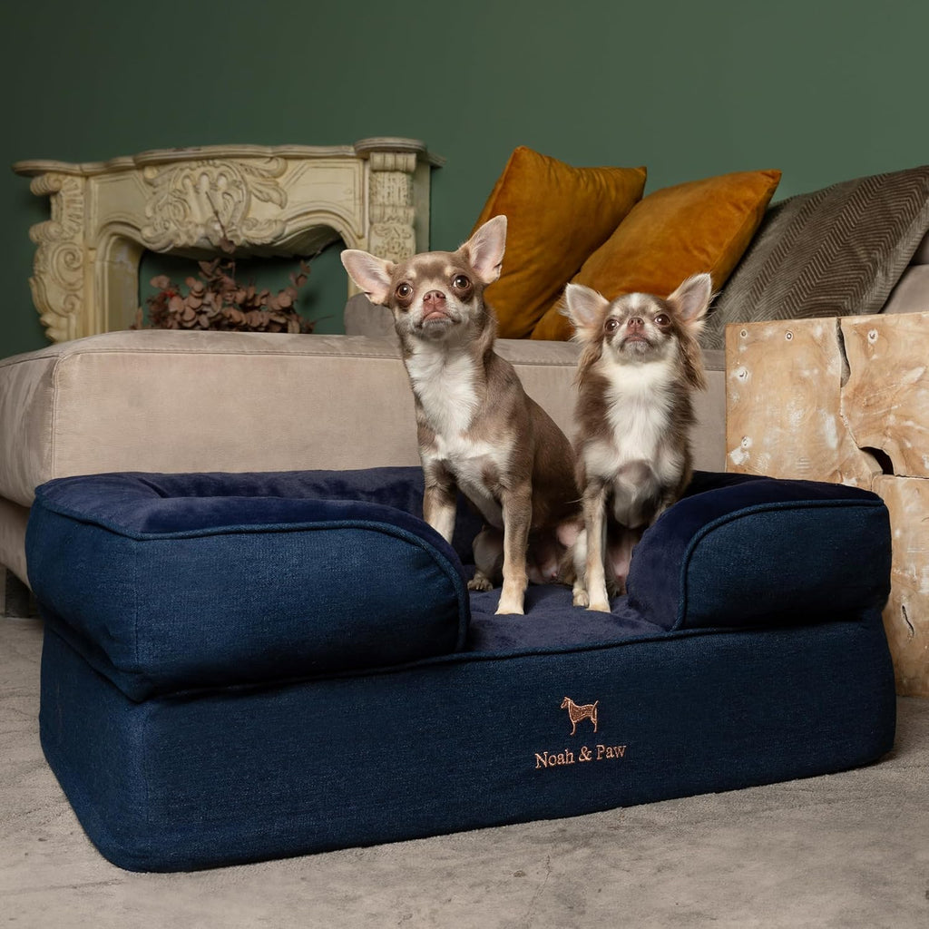 NOAH & PAW Dog Bed, Orthopedic Memory Cooling Foam (2X Base) 28x23x11in