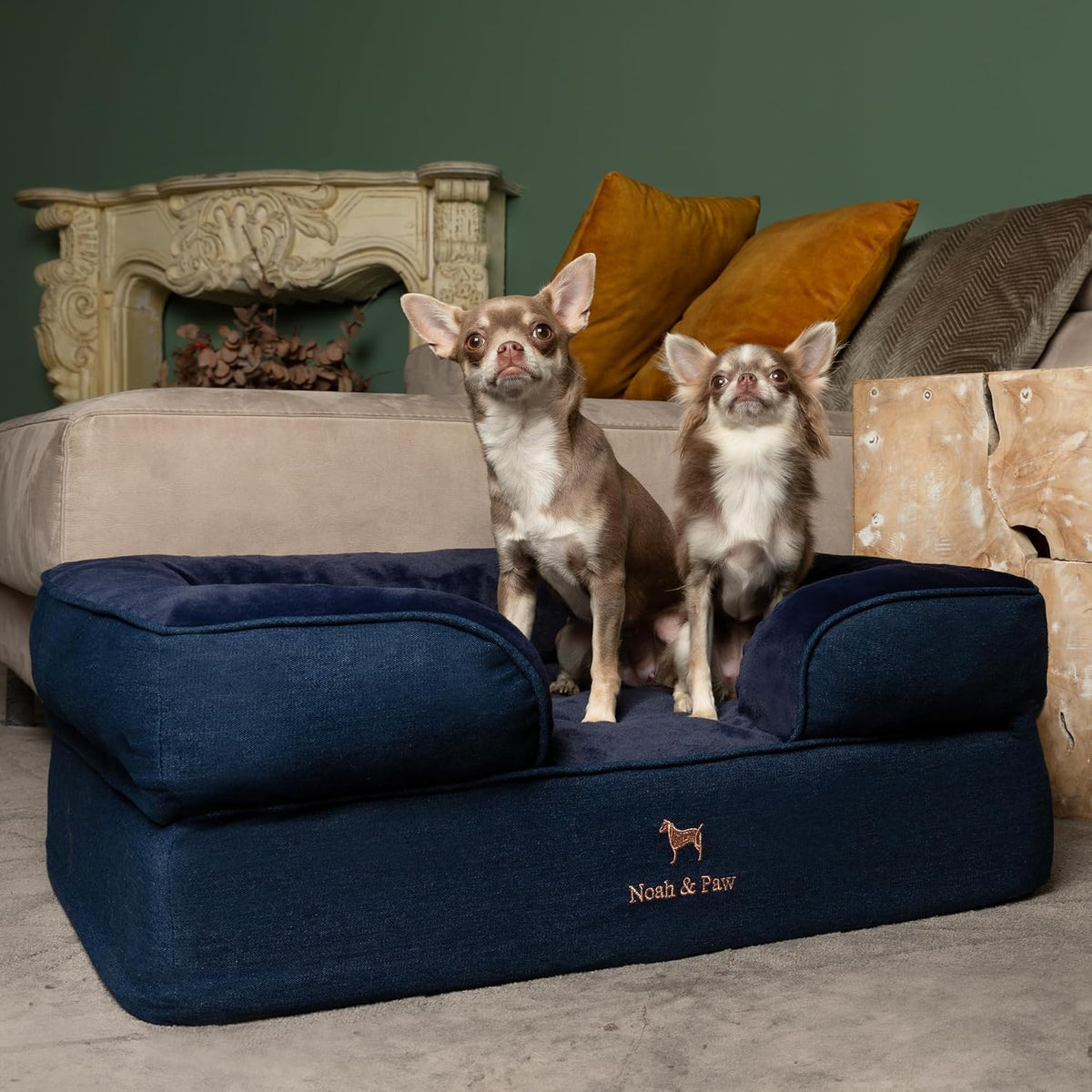 NOAH & PAW Dog Bed, Orthopedic Memory Cooling Foam (2X Base) 28x23x11in