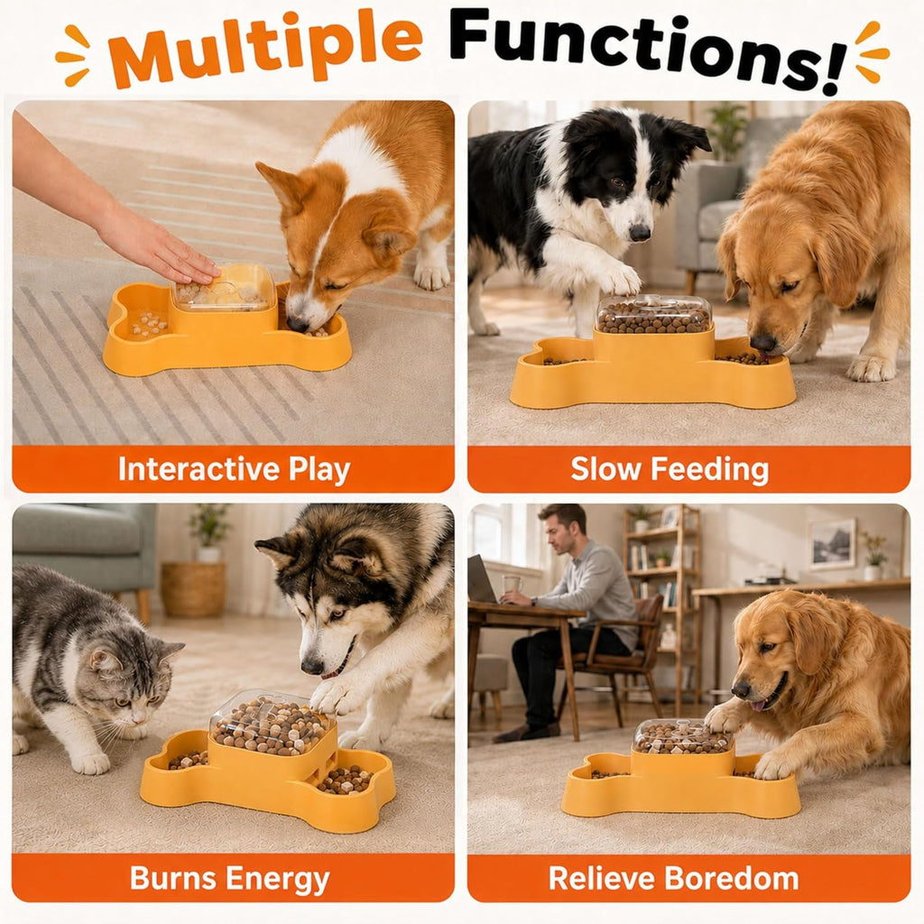 Dog Treat Dispenser Toy, Slow Feeder Puzzle Bowl for Small Dogs and Cats