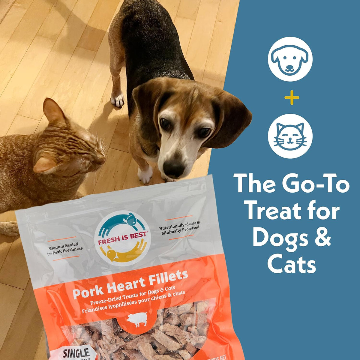 Fresh Is Best Pork Heart Fillets Freeze Dried Dog Treats for Cats & Dogs