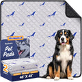 Washable Dog Pee Pads, Non-Slip Waterproof, 48 x 48 in, 2 Pack, Dolphin | Super absorbent, waterproof and non-slip; washable, reusable dog pads for crates, playpens, floors, furniture and travel