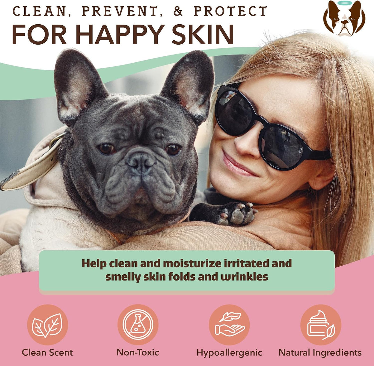 Natural Dog Company XL Grooming Wipes for Dogs – Hypoallergenic, Biodegradable, Fragrance Free – Aloe Vera & Witch Hazel – Large 7×8 in Wipes for Paws, Face, Ears & Butt – 200 Count Sensitive Skin 
