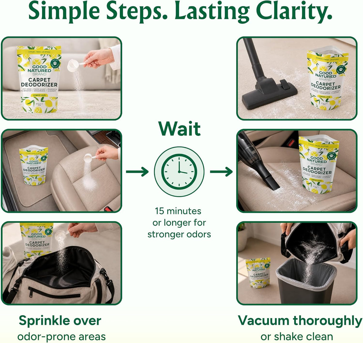 Good Natured Brand Carpet Deodorizer & Pet Odor Eliminator Powder, 60oz