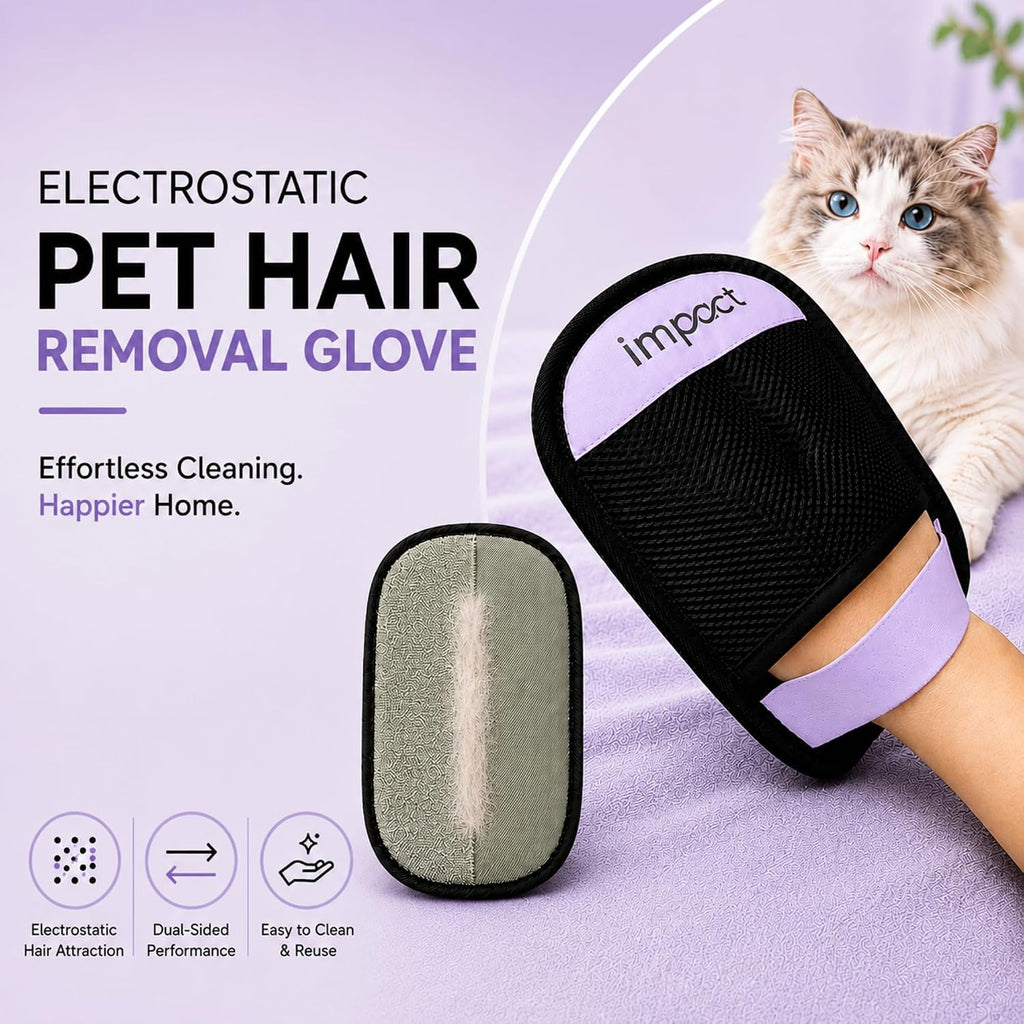 Pet Hair Removal Glove, Reusable Electrostatic Fur Remover for Dogs and Cats