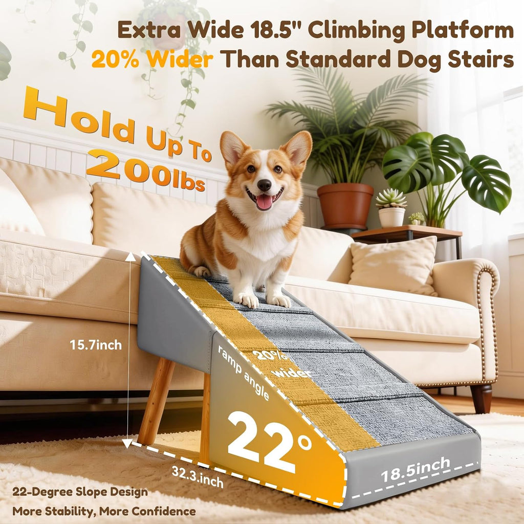 Dog Ramp for Couch, 3-in-1 Ottoman & Pet Stairs for Small Dogs