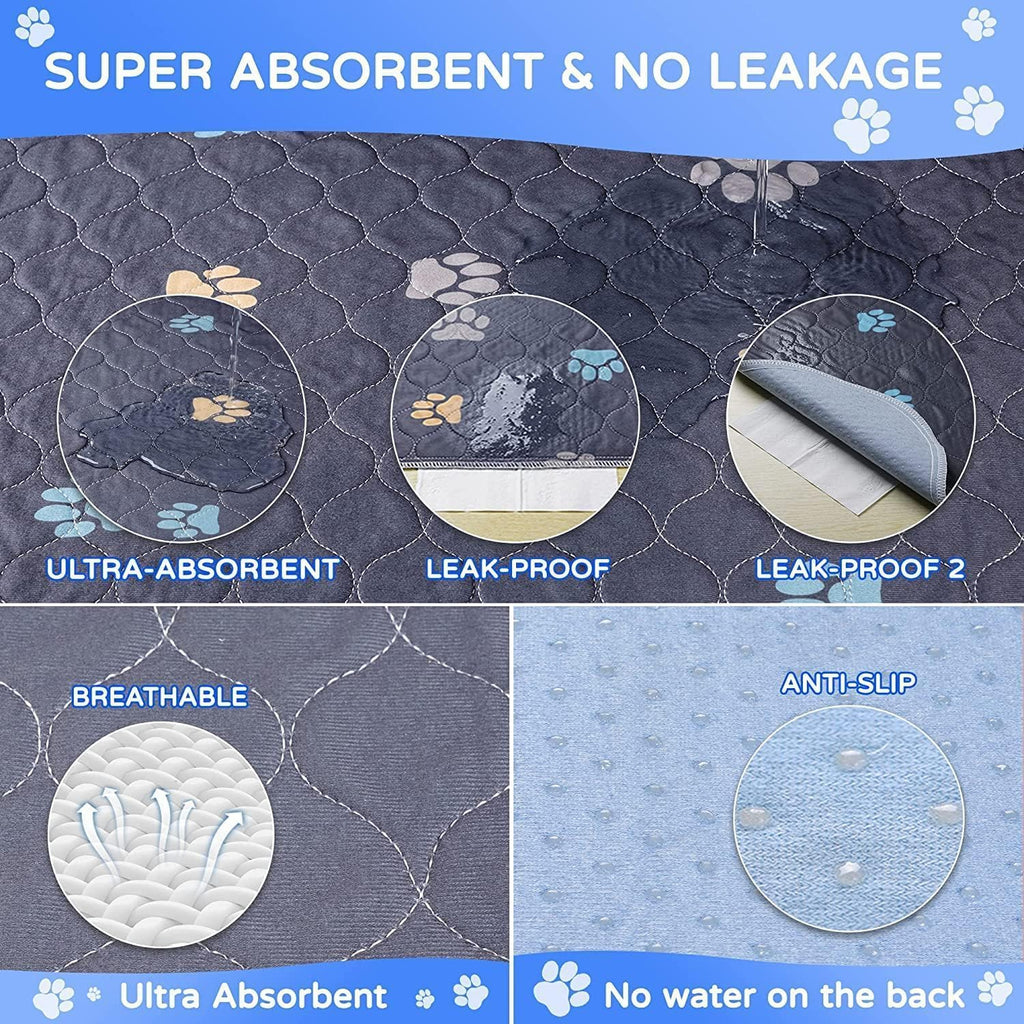 Washable Pee Pads for Dogs, Waterproof, 24 x 48 in, 2 Pack