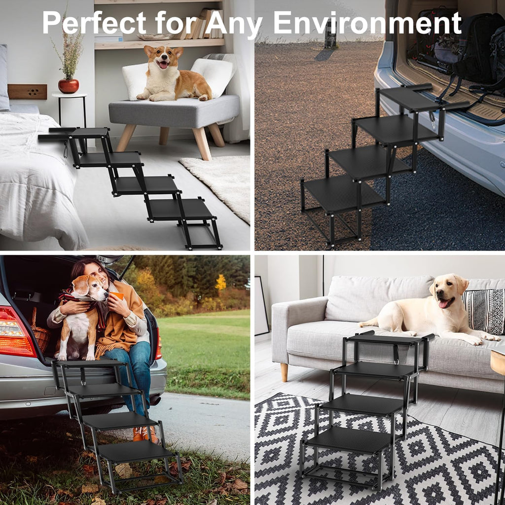 Extra Wide 20" Dog Stairs for Large Dogs, Dog Steps for Car 4 Steps
