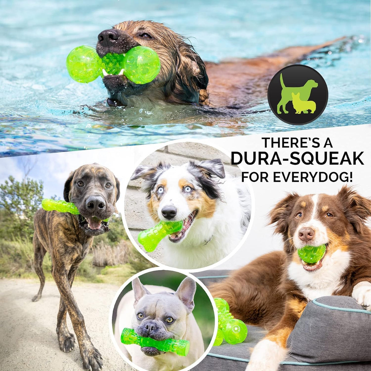 Hyper Pet DuraSqueak Dog Ball Toy, Interactive, Floats, Squeaks, Dog Balls for Fetching, Alternative to Traditional Tennis Balls - for All Breeds
