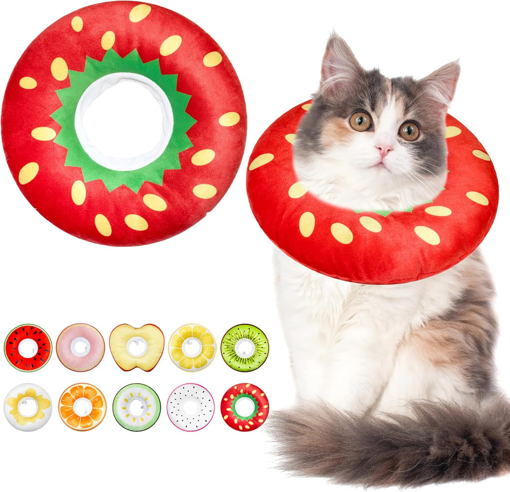 Cat Cone Collar Soft, Cat Recovery Cone (Strawberry, L)