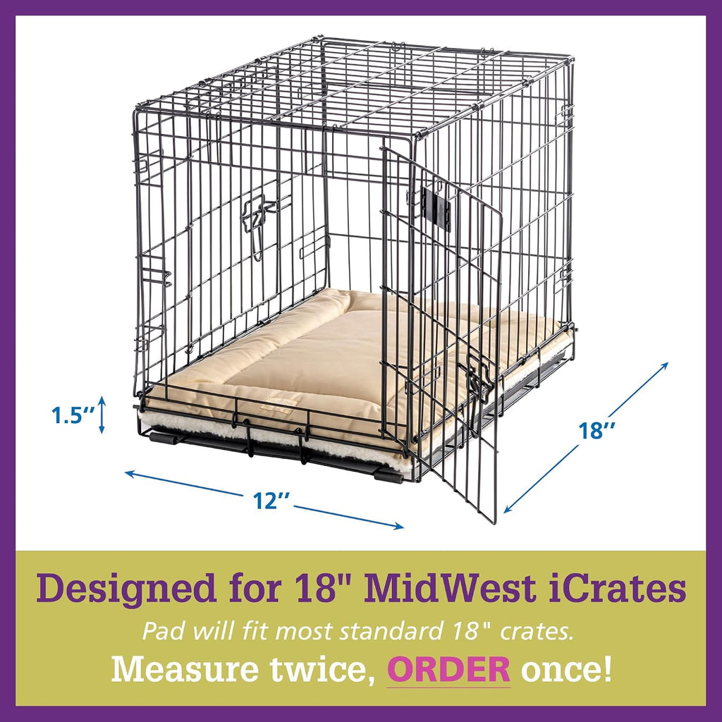 Pet Dreams Dog Crate Pad - Washable Kennel Mat, Crate Pads for Dog Cages, Non-Toxic, Flat Indoor Cat Bed, Fits iCrate 18, 24, 30, 36, 42, 48 Inches (Grey, X Small, 18")