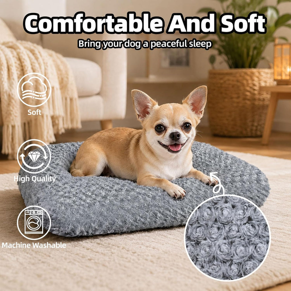Dog Bed Small Size, Plush Washable Pet Bed Mat, Dog Crate Bed 17"x14"