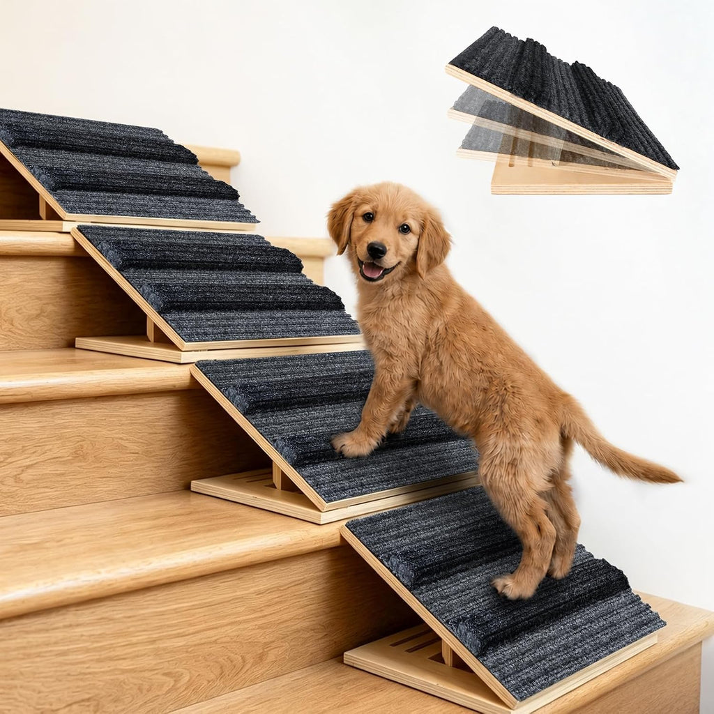 Upgraded Dog Ramps for Stairs, Adjustable Stair Ramp for Dogs (4.7"–7")
