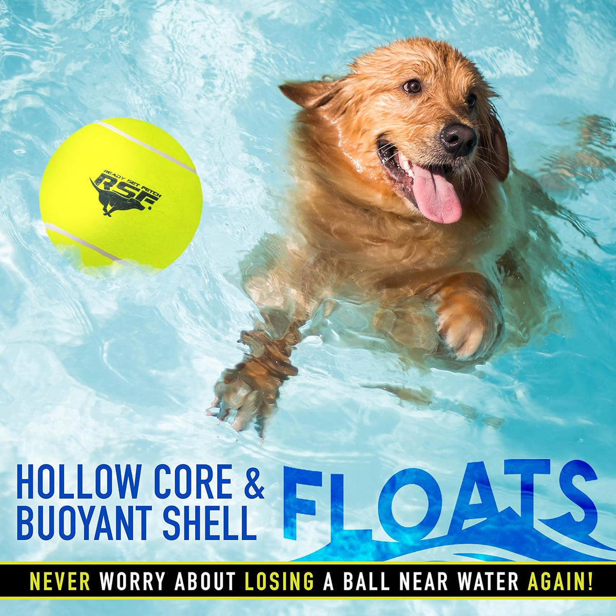Franklin Sports Ready Set Fetch Oversized Dog Tennis Ball - 8.5"