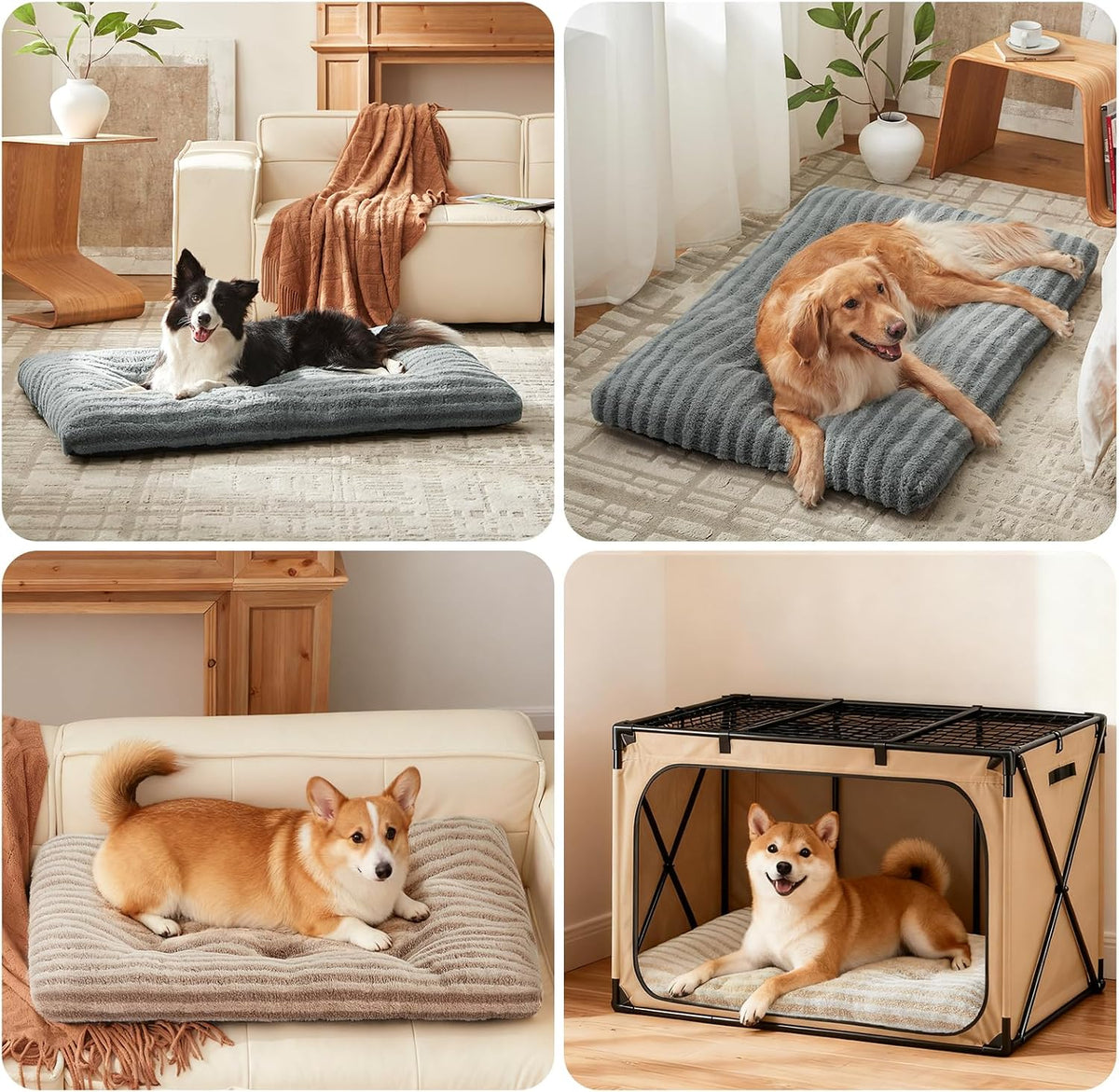 FURTIME Washable Dog Bed Medium Size Dogs, Deluxe Dog Crate Beds