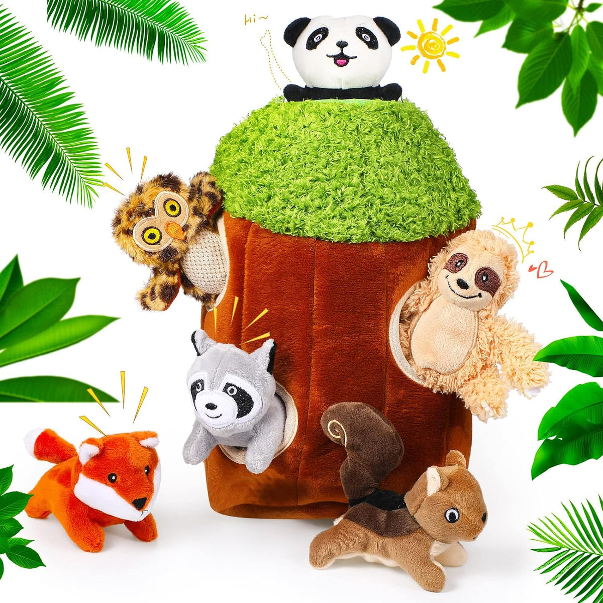 Skylety 7 Pieces Hide and Seek Dog Toys, Cute, Medium