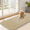 OLANLY Dog Door Mat for Muddy Paws 47x20, Paw Print Design Chenille Mud Mat