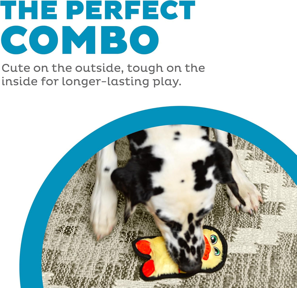 Outward Hound Durablez Minis Tough Chew Plush Squeaky Dog Toy, Duck, 6" | Durable for Rowdy Play, No Stuffing, Less Mess, Fetch & Toss, Jumbo Squeaker, Tough Chewers, Extra Small Dogs & Puppies