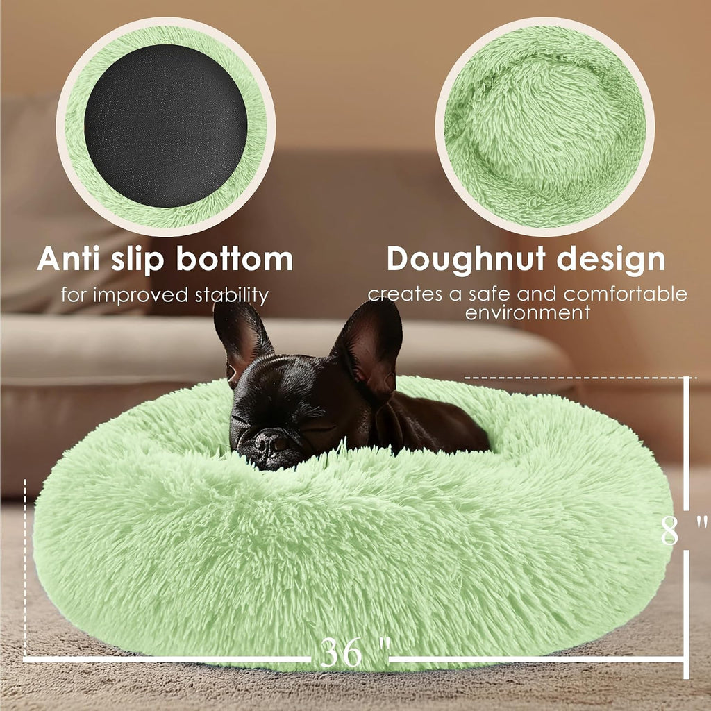 Extra Large Dog Beds, 36in Human Dog Anxiety Relief Comfort Bed (Green)