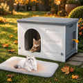 Rockever HDPE Cat House with Mat, Outdoor Waterproof Easy Clean Shelter