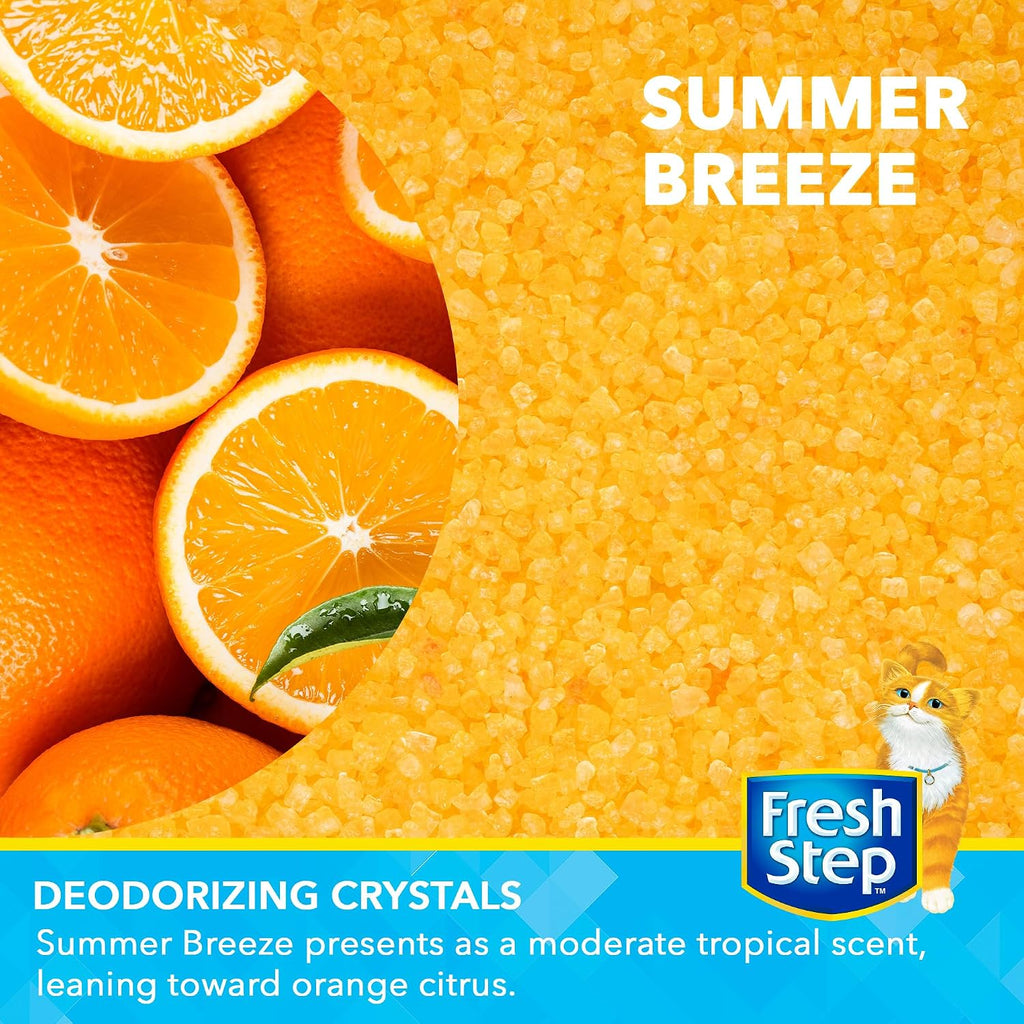 Fresh Step Summer Breeze Cat Litter Deodorizing Crystals, 30 Oz (Pack of 12)