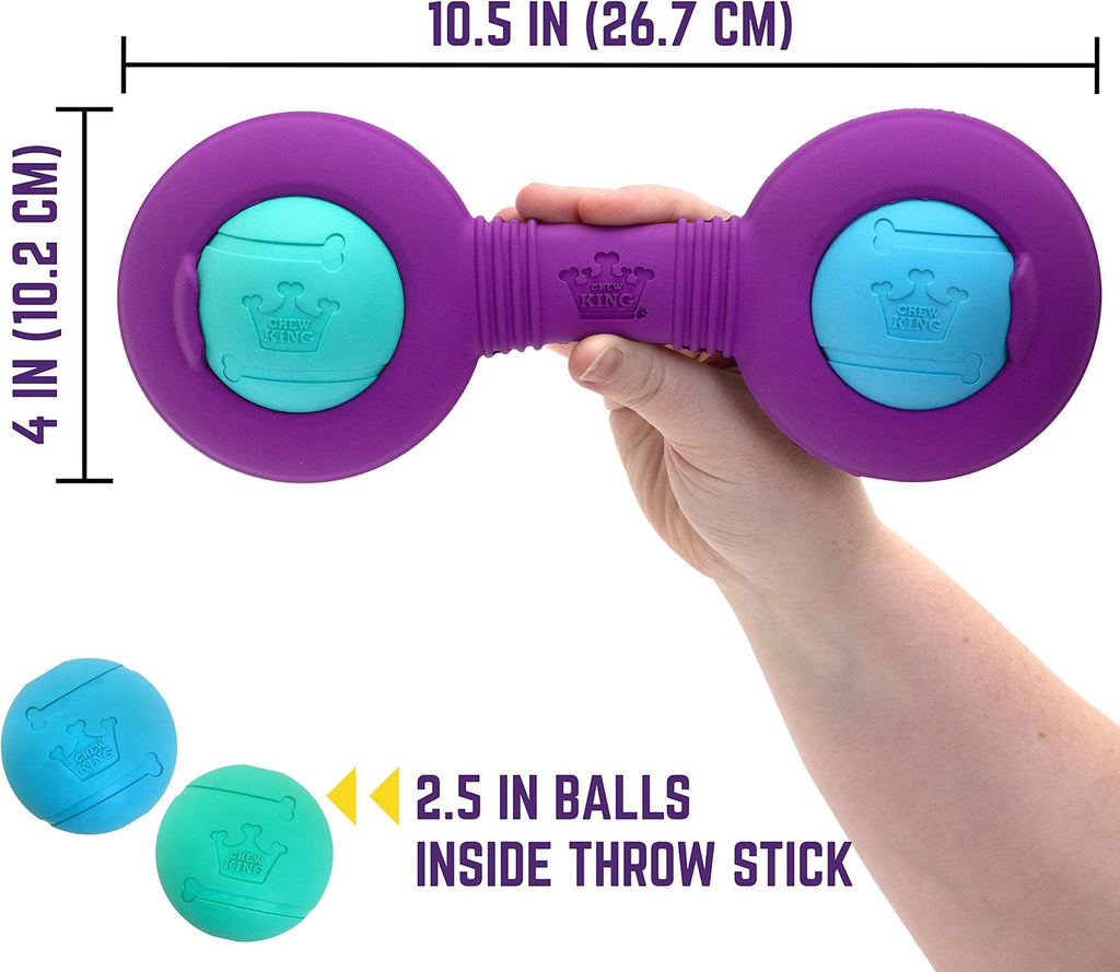 Chew King Premium Throw Stick Dog Toy - Durable Natural Rubber Collection, Fetch and Tug Dog Toy, Pet Treat Toys for Boredom