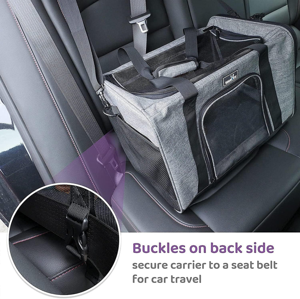Wakytu Cat Carrier Soft for Medium or Large Cats for Car Travel Camping