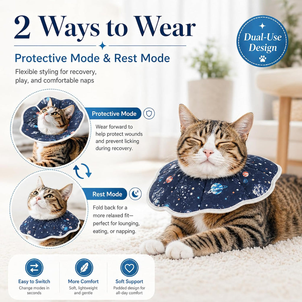 Mechpia Cat Cone Collar Soft, Cat Recovery Collar to Stop Licking, Protective Cat Neck Cone After Surgery for Small Medium Cats Kittens Puppies
