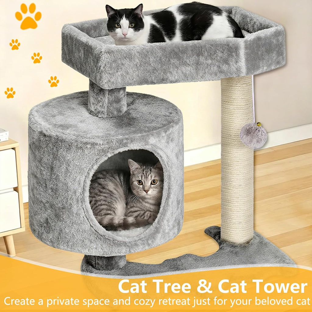 BEWISHOME Cat Tree with Scratching Post, Cat Tower for Indoor Cats