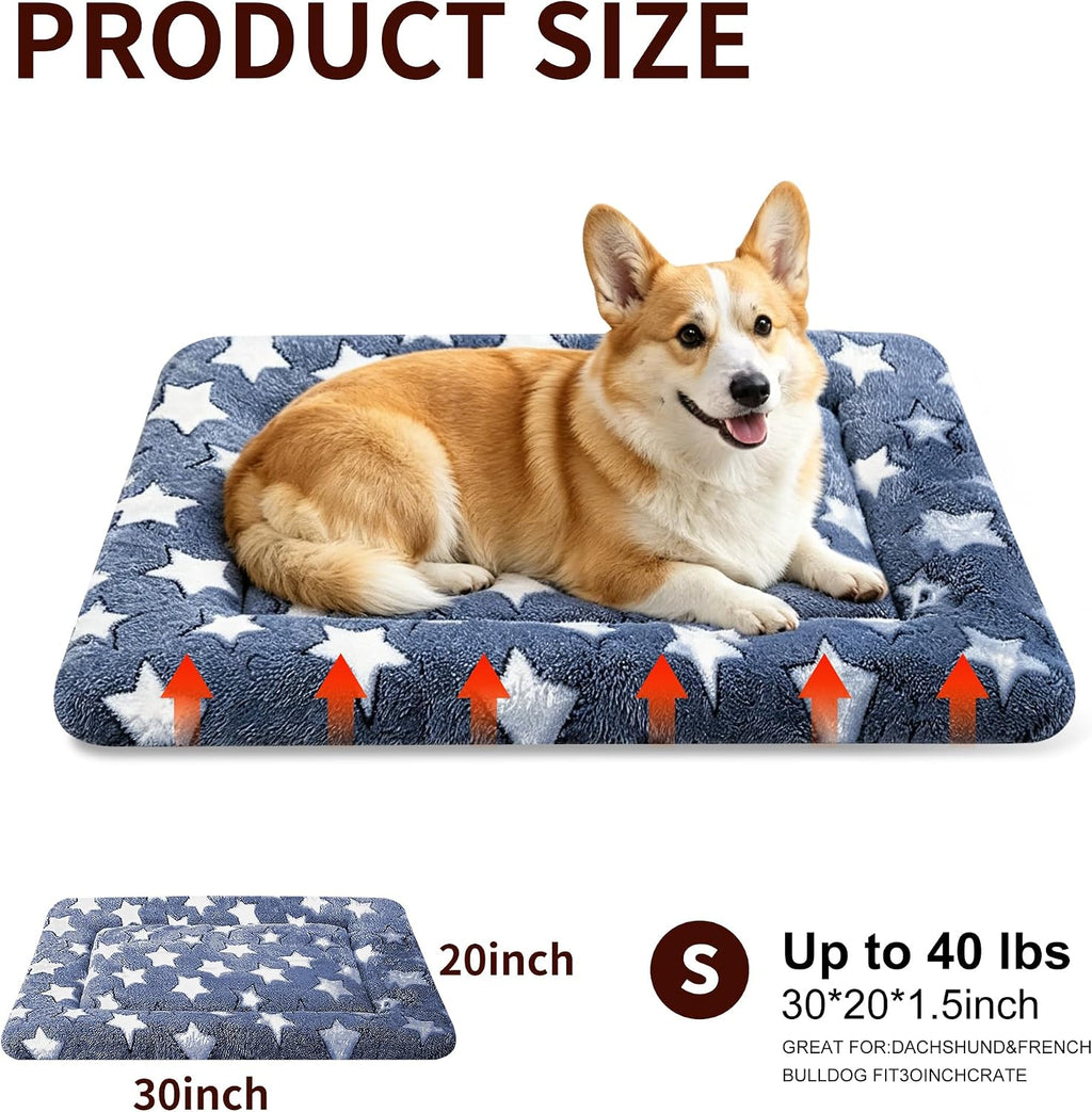 Dog Bed Mat, Reversible Crate Pad & Cute Dog Bed - Machine Washable Kennel Mat with Ultra Soft for Medium Dogs