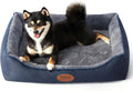 Tidore Orthopedic Dog Bed Medium Size Dog, Durable Egg Crate Foam Sofa Dog Bed with Washable Removable Cover, Waterproof Lining, Pet Beds for Medium Dogs, Navy