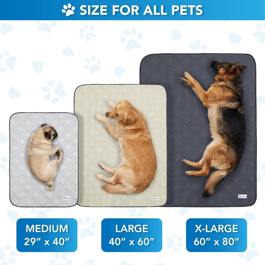 PetAmi Waterproof Dog Cooling Mat Pet Pad for Crate Couch Bed, Beige, 60x80