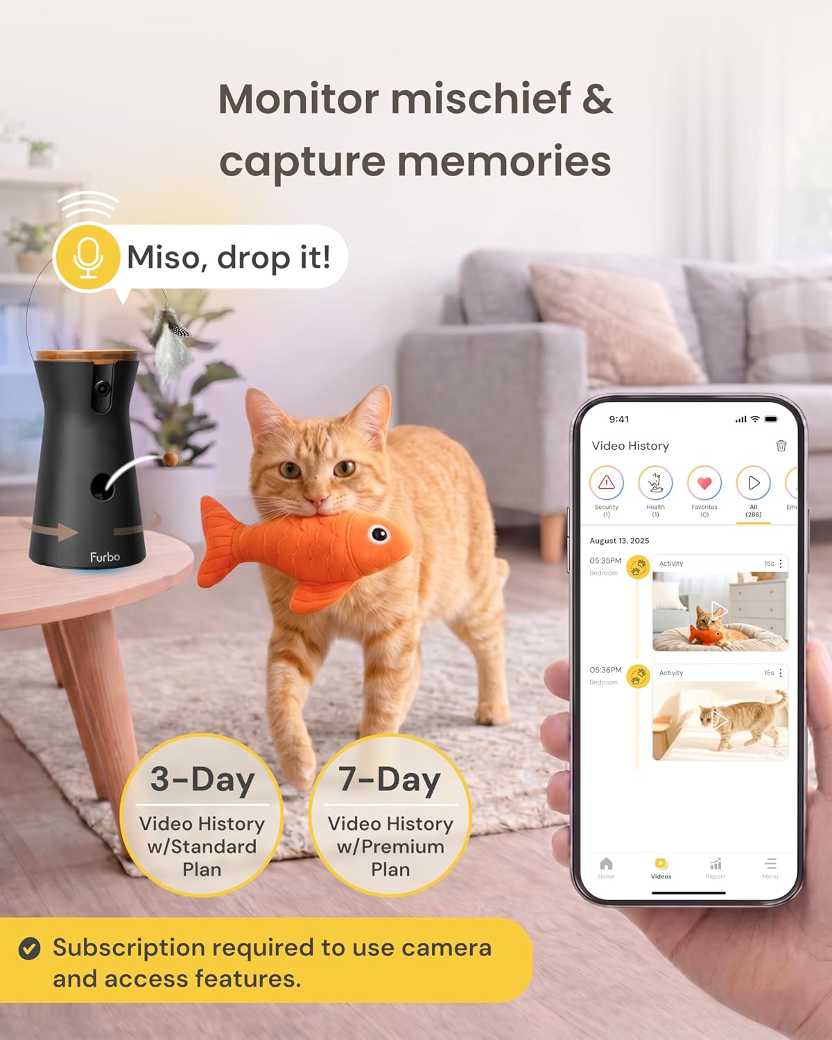 Furbo 360° Cat Camera [Paid Plan Required to Activate]