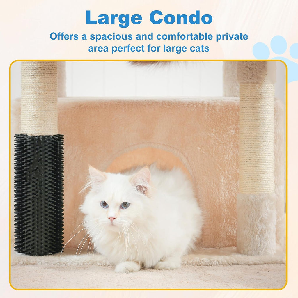 Hey-brother Cat Tree Tower with Large Platform, Spacious Condo, MPJ060M