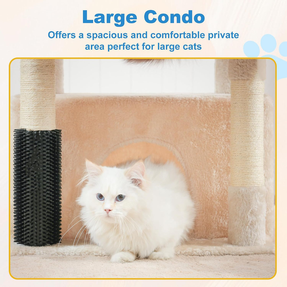 Hey-brother Cat Tree Tower with Large Platform, Spacious Condo, MPJ060M