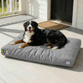 Sytopia 47 Inch Indestructible Dog Bed for Aggressive Chewers, Chew Proof Durable Outdoor Canvas Pet Crate Mat with Waterproof Washable Removable Cover, Indoor Patio Pet Pad for Crate, Light Grey