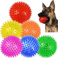 6 Pack Squeaky Spiky Dog Balls, Puppy Chew Toys for Teething, Medium | Food-grade TPR Rubber Durable, Interactive Fetch Floating Dog Pool Ball Toy for Chewers for Small Medium