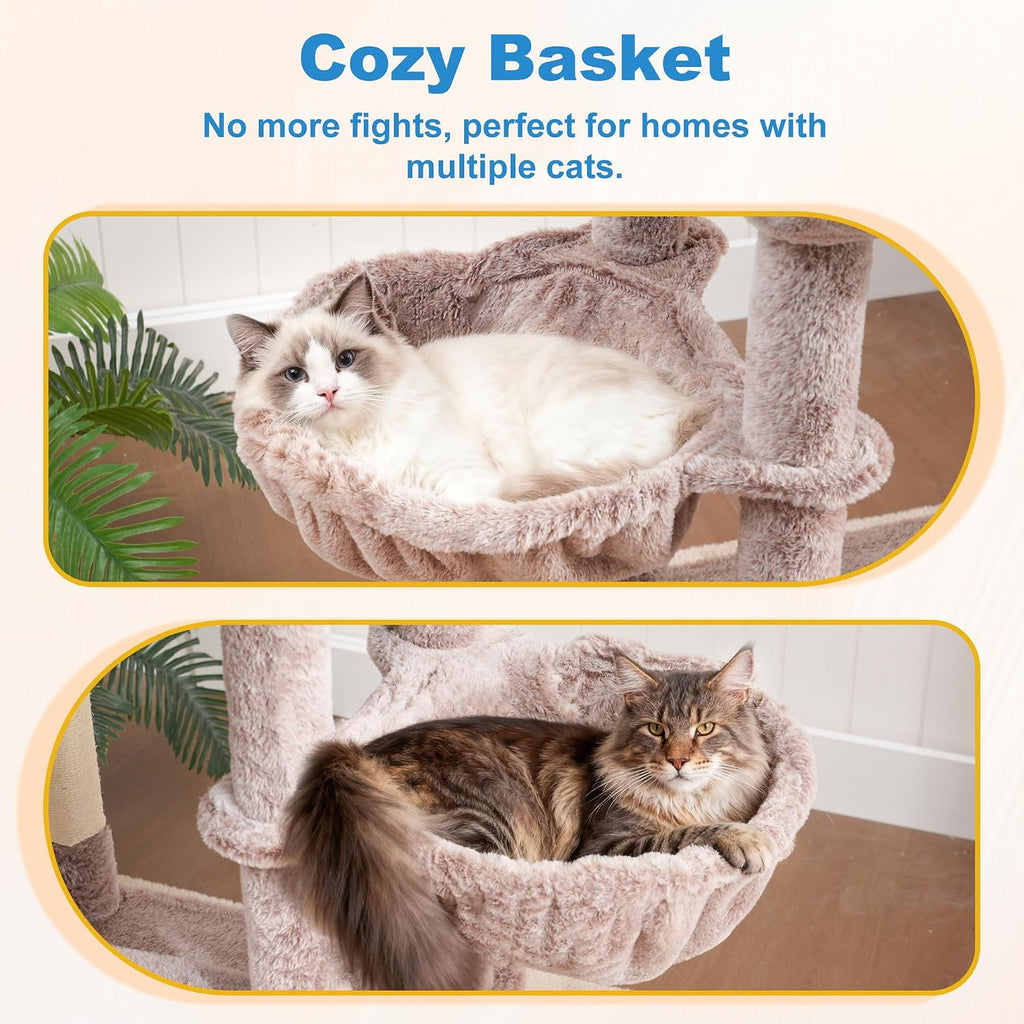 Hey-brother Cat Tree Tower with Large Platform, Spacious Condo, MPJ060MU