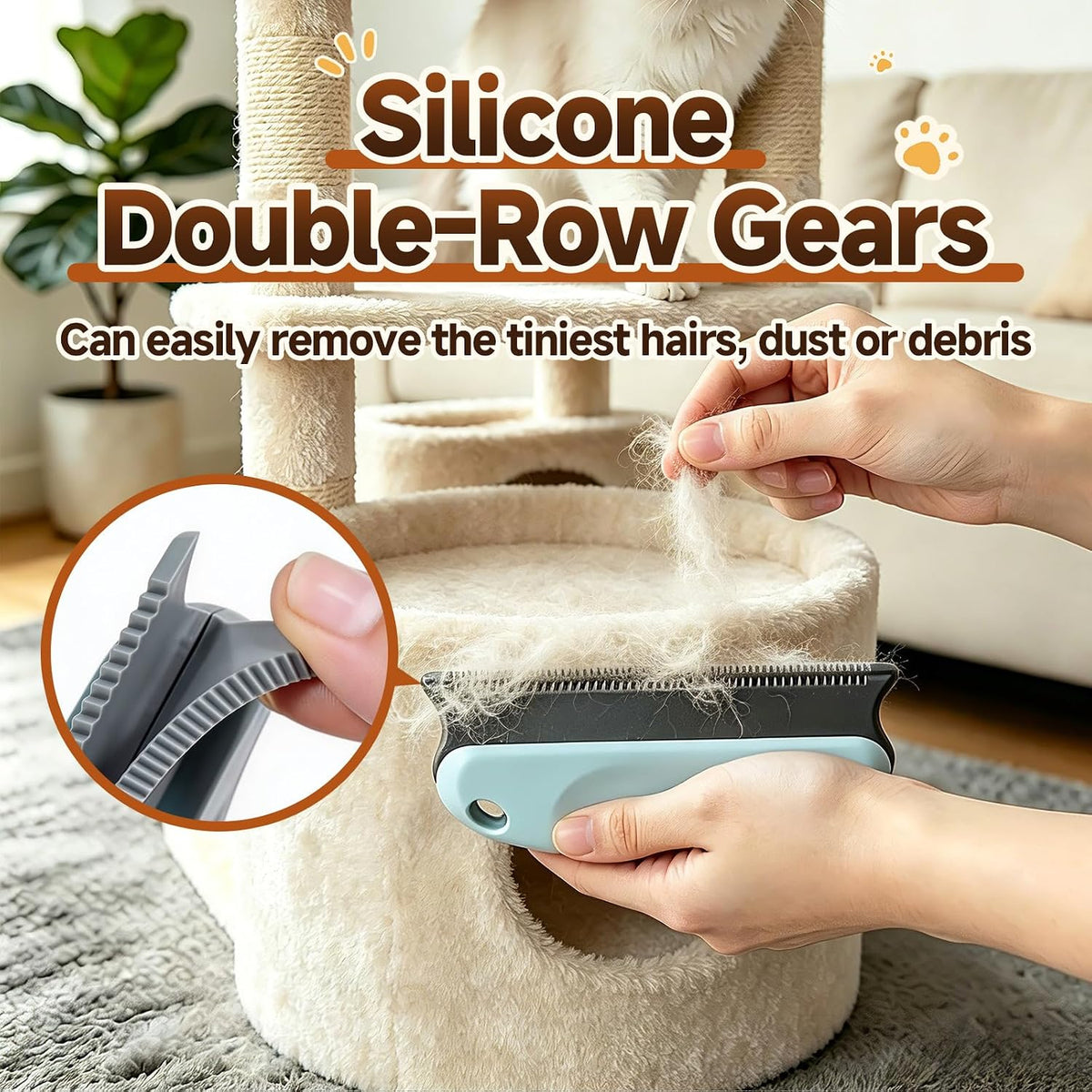 UXIETIN Cat Tree Cleaner,5 Pack with Glove Brush